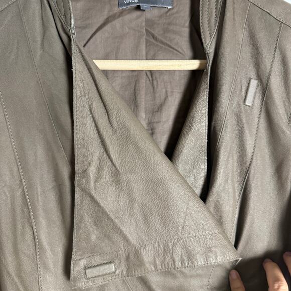 Vince Brown Genuine Leather Biker Moto Asymmetric Jacket Size Medium - Picture 14 of 14